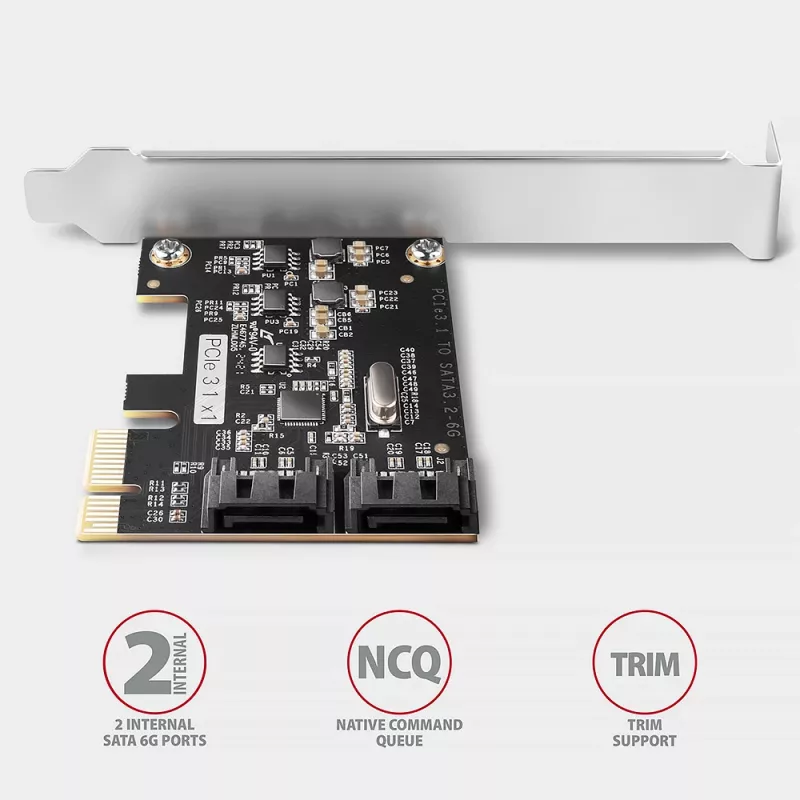 Iekšējais SATA adapteris Axagon PCES-SJ2 PCIe 2 Gbit/s Melns