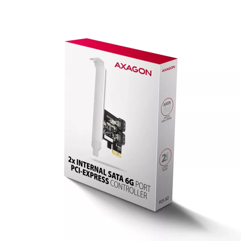 Iekšējais SATA adapteris Axagon PCES-SJ2 PCIe 2 Gbit/s Melns