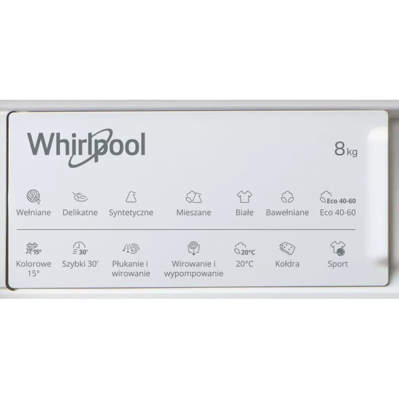 Whirlpool BI WMWG 81485 PL veļas mazgājamā mašīna Priekšējā ielāde 8 kg 1351 RPM Balta