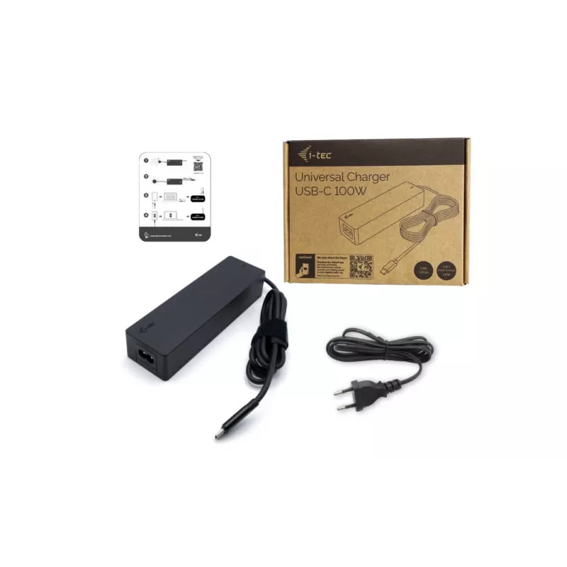Universālais lādētājs i-tec USB-C PD 3.0 100W iekštelpām melns