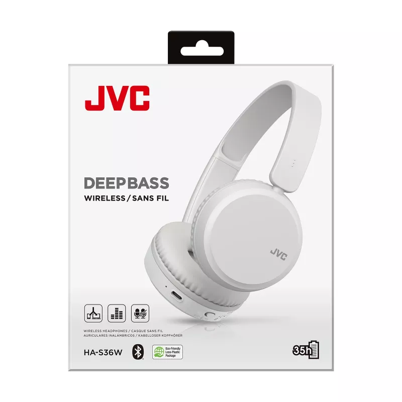 Austiņas JVC Deep Bass Bluetooth On Ear Baltas
