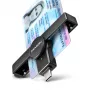 Axagon CRE-SMPC USB-C viedkartes/ID kartes PocketReader viedkaršu lasītājs iekštelpām USB Type-C melns