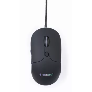 Vadu USB spēļu pele GEMBIRD MUS-UL-02 — universāla, 2400 DPI, 6 pogas, melna