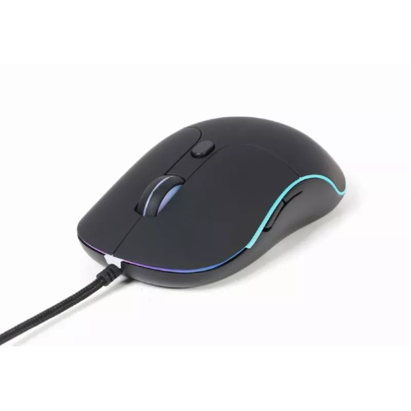 Vadu USB spēļu pele GEMBIRD MUS-UL-02 — universāla, 2400 DPI, 6 pogas, melna