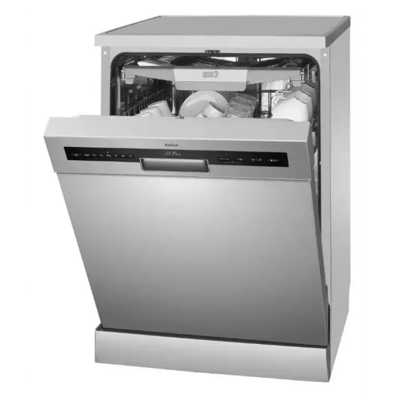 Brīvstāvoša trauku mazgājamā mašīna AMICA DFM64C7EOQIH, 14 galda klājumu vietām, Inox, 47 dB, Energoefektivitātes klase C