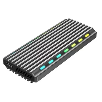 SSD korpuss GEMBIRD EE2280-U3C-03 melns vienam M.2 diskdzinim, USB 3.2 Gen 2 (10 Gbit/s), USB Type-C, alumīnijs