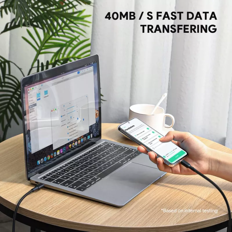 USB kabelis AUKEY CB-KCC102 1,8m USB C melns 0,48 Gbit/s