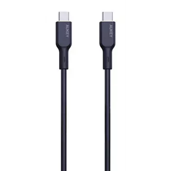AUKEY USB uzlādes kabelis - 1x USB Type-C uz 1x USB Type-C - PD 100W 5A - 1m Melns (Silikons)