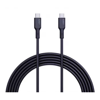 AUKEY USB uzlādes kabelis - 1x USB Type-C uz 1x USB Type-C - PD 100W 5A - 1m Melns (Silikons)