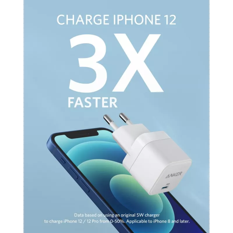 Lādētājs Anker PowerPort III Universal balta AC Ātra uzlāde Iekštelpām