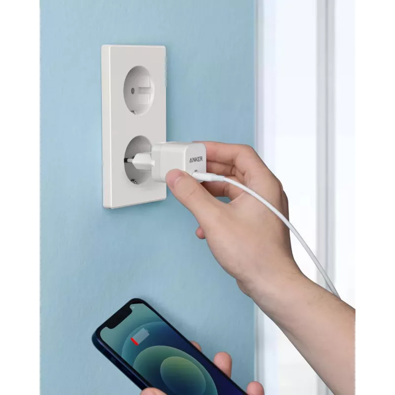 Lādētājs Anker PowerPort III Universal balta AC Ātra uzlāde Iekštelpām