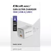 QOLTEC Charger 50763 — Indoor AC Fast Charger 35W, USB-C PD 3.0 + USB-A, 5–20V, balta