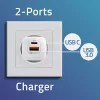 QOLTEC Charger 50763 — Indoor AC Fast Charger 35W, USB-C PD 3.0 + USB-A, 5–20V, balta