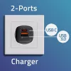 QOLTEC 50764 iekštelpu maiņstrāvas ātrais lādētājs USB-C 35W PD 3.0 + USB-A, 5–20V, C tipa eirokontakts