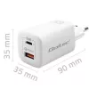 Iekštelpu maiņstrāvas ātrais lādētājs QOLTEC 50765 — 65W USB-C PD 3.0 + USB-A, 5–20V, Type-C Europlug, 2 ierīces