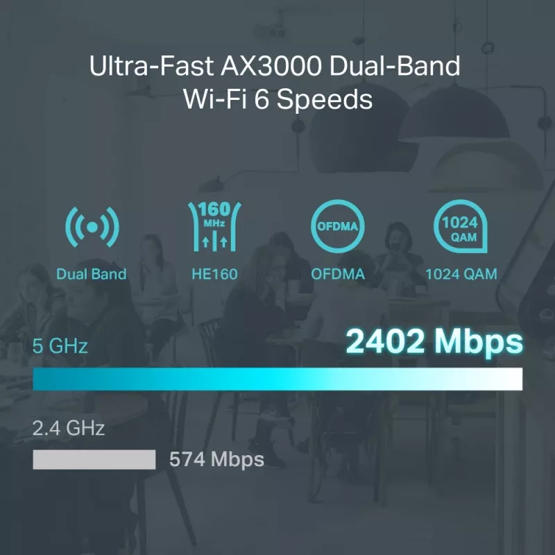 Maršrutētājs TP-Link Omada AX3000 divjoslu Wi-Fi 6