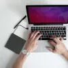 Ārējais DVD-RW optiskais diskdzinis Qoltec 51858, USB 2.0 un eSATA, ielādēšana ar paplāti, melns, 24x CD / 8x DVD