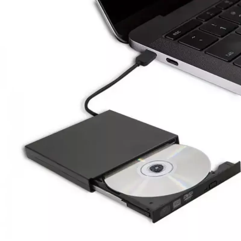 Ārējais DVD-RW optiskais diskdzinis Qoltec 51858, USB 2.0 un eSATA, ielādēšana ar paplāti, melns, 24x CD / 8x DVD