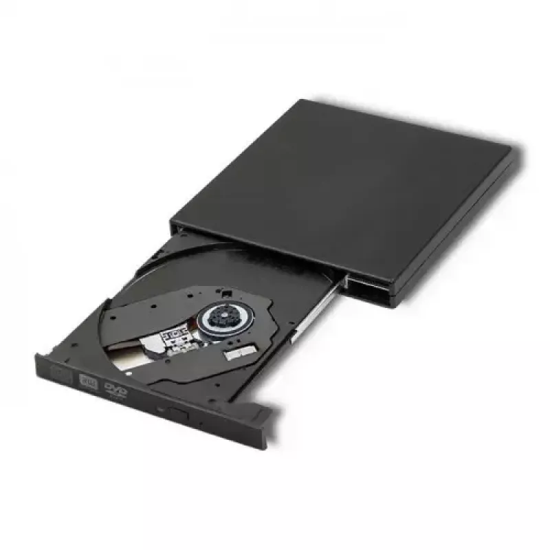 Ārējais DVD-RW optiskais diskdzinis Qoltec 51858, USB 2.0 un eSATA, ielādēšana ar paplāti, melns, 24x CD / 8x DVD