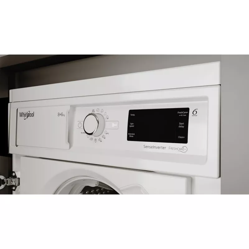 Whirlpool FreshCare BI WDWG 861485 EU veļas mazgājamā/žāvējamā mašīna Iebūvēta Priekšējā ielāde Balta