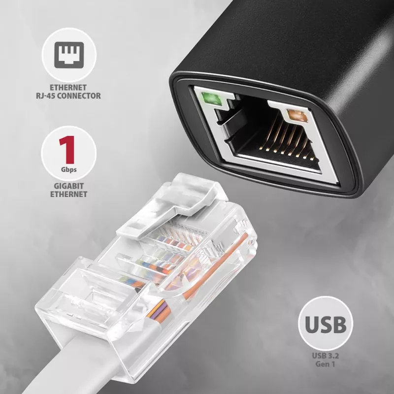 Axagon ADE-AR USB-A 3.2 Gen 1 - Gigabit Ethernet adapteris, Realtek 8153