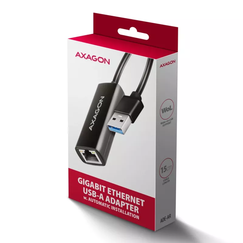 Axagon ADE-AR USB-A 3.2 Gen 1 - Gigabit Ethernet adapteris, Realtek 8153