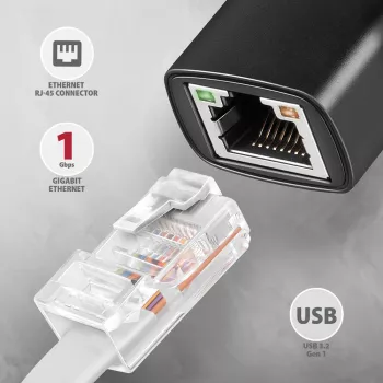 Axagon ADE-ARC USB-C 3.2 Gen 1 - Gigabit Ethernet adapteris, Realtek 8153