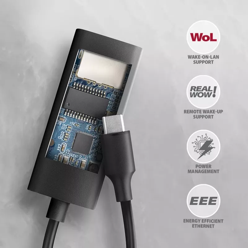 Axagon ADE-ARC USB-C 3.2 Gen 1 - Gigabit Ethernet adapteris, Realtek 8153