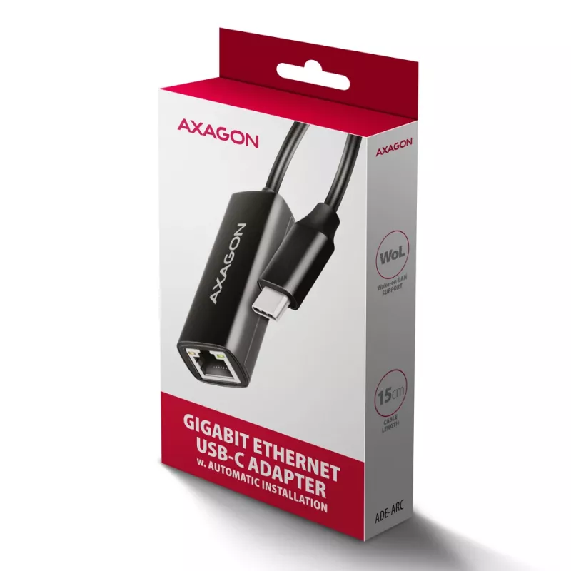 Axagon ADE-ARC USB-C 3.2 Gen 1 - Gigabit Ethernet adapteris, Realtek 8153