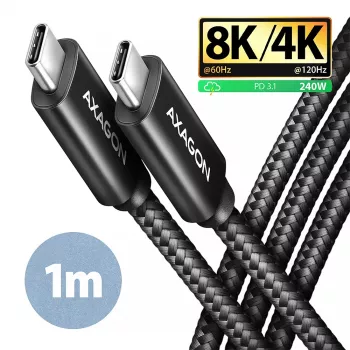 USB kabelis Axagon BUCM4X-CM10AB USB4 Gen 3x2 1m Melns