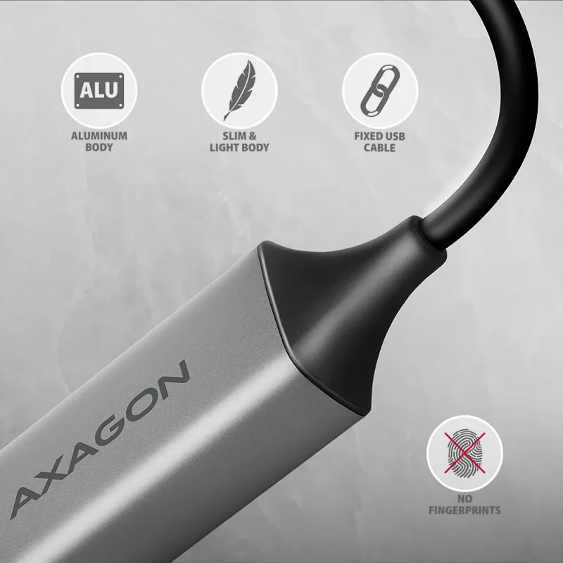 Axagon ADE-TXCA USB-C + USB-A 3.2 Gen 1 - Gigabit Ethernet adapteris, Asix AX88179