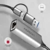 Axagon ADE-TXCA USB-C + USB-A 3.2 Gen 1 - Gigabit Ethernet adapteris, Asix AX88179