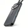 Axagon HMC-5H8K USB 5Gbps centrmezgls 2x USB-A USB-C HDMI 8k/30Hz PD 100W kabelis USB-C vadu USB 3.2 Gen 1 (3.1 Gen 1) Type-C pelēks