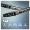Axagon HMC-5H8K USB 5Gbps centrmezgls 2x USB-A USB-C HDMI 8k/30Hz PD 100W kabelis USB-C vadu USB 3.2 Gen 1 (3.1 Gen 1) Type-C pelēks