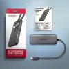 Axagon HMC-5H8K USB 5Gbps centrmezgls 2x USB-A USB-C HDMI 8k/30Hz PD 100W kabelis USB-C vadu USB 3.2 Gen 1 (3.1 Gen 1) Type-C pelēks