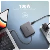 Axagon HMC-5HL USB 5 Gbps centrmezgls, 2x USB-A, HDMI 4K/60 Hz, RJ-45, PD 100 W, 20 cm USB-C kabelis