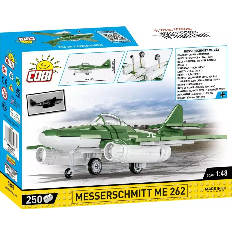 Konstrukcijas rotaļlieta Cobi Messerschmitt Me 262 modeļa komplekts ar 500 detaļām
