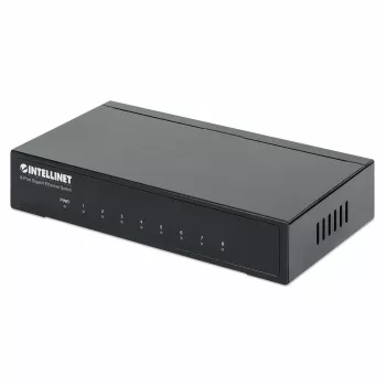 Intellinet 8 portu gigabitu Ethernet komutators, galda izmērs, metāla korpuss, IEEE 802.3az (energoefektīvs Ethernet)