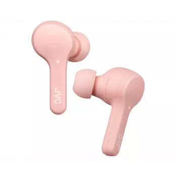 Headset JVC HA-A7T-P bezvadu ievietojama binaura, Bluetooth 5.0, IPX4, 6 h baterija (14 h ar uzlādes futrāli), bezvadu uzlāde, balta