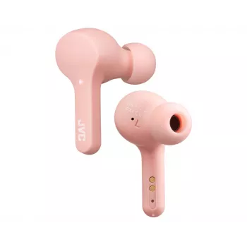 Headset JVC HA-A7T-P bezvadu ievietojama binaura, Bluetooth 5.0, IPX4, 6 h baterija (14 h ar uzlādes futrāli), bezvadu uzlāde, balta