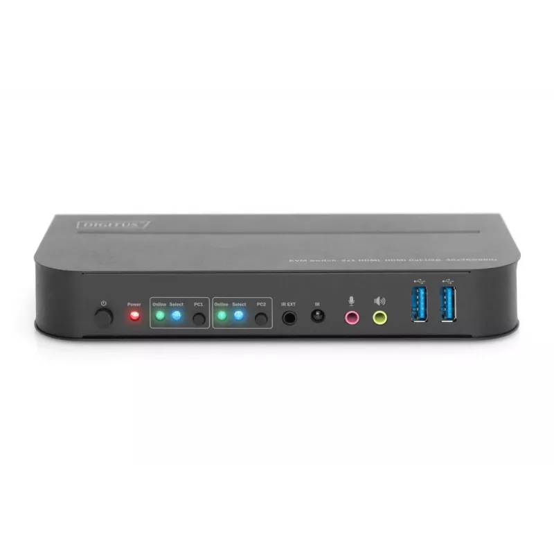 DIGITUS KVM slēdzis - 2x1 HDMI, HDMI izeja, USB, 4Kx2K@60Hz
