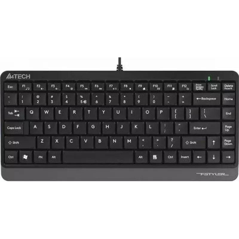 Vadu USB tastatūra A4Tech FStyler FK11 — kompakts standarta izkārtojums, angļu valodā, 12 karstie taustiņi, plaukstas balsts, 1,5 m kabelis
