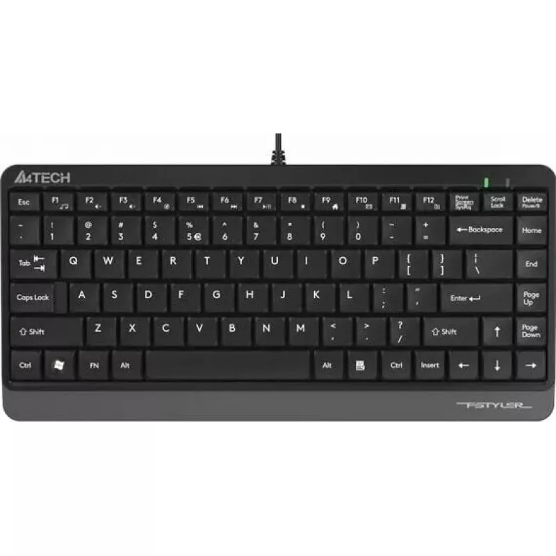 Vadu USB tastatūra A4Tech FStyler FK11 — kompakts standarta izkārtojums, angļu valodā, 12 karstie taustiņi, plaukstas balsts, 1,5 m kabelis