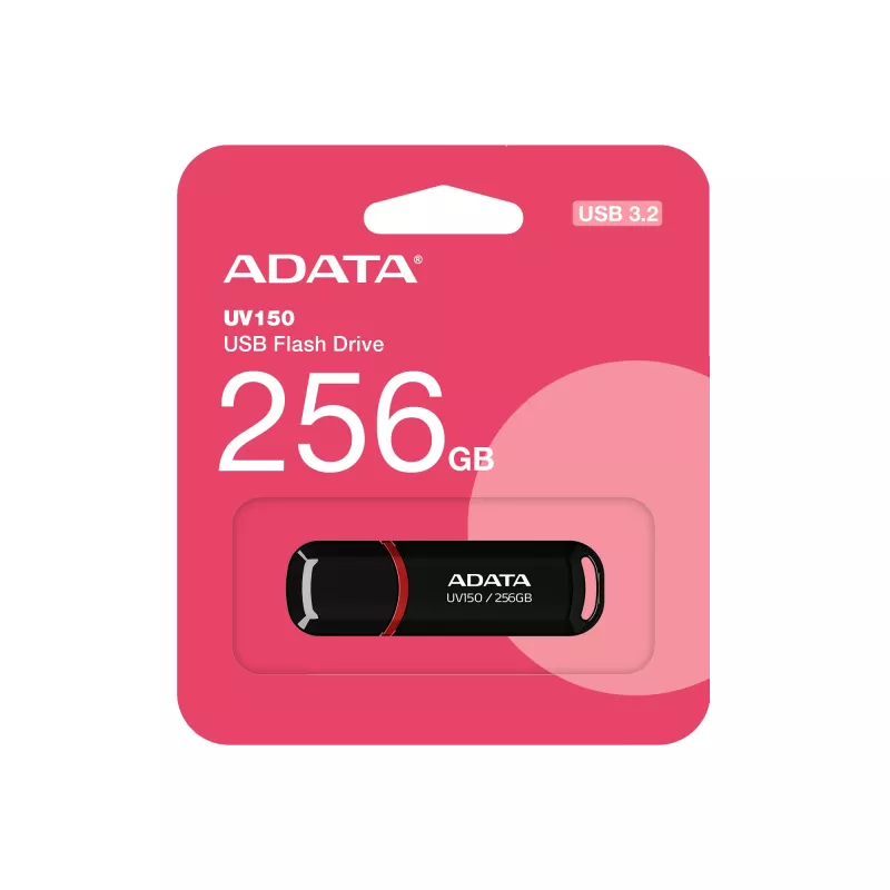 ADATA UV150 USB zibatmiņa 256 GB USB Type-A 3.2 Gen 1 (3.1 Gen 1) Melna
