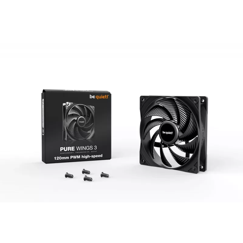 be quiet! Pure Wings 3 120mm PWM liela ātruma datora korpusa ventilators 12 cm melns 1 gab.