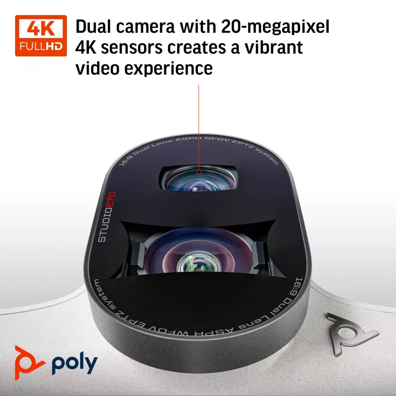 Smart Camera POLY Studio E70 20 MP 4K Ultra HD balta