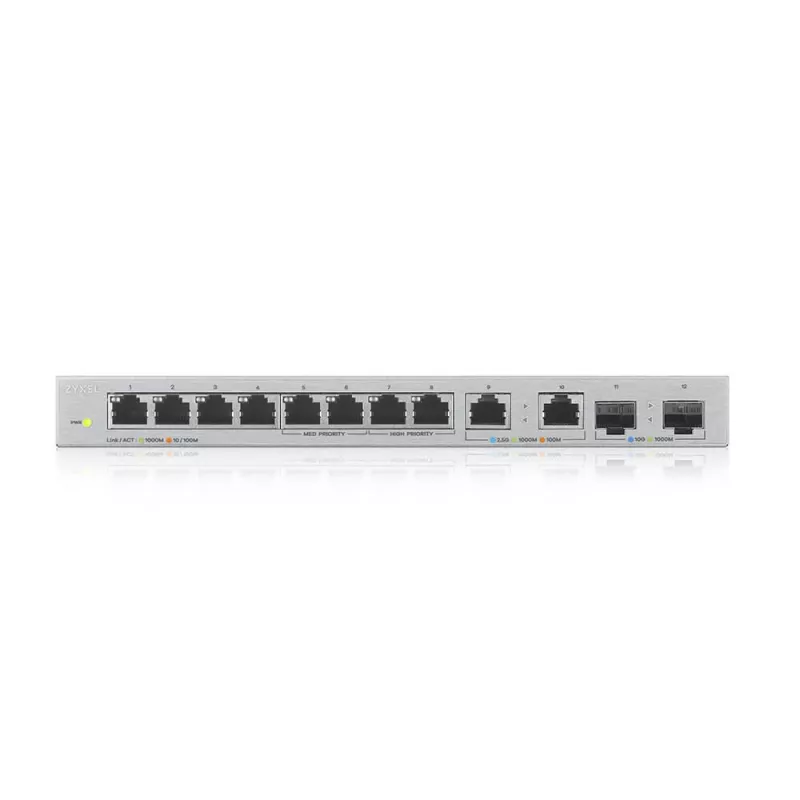 Zyxel XGS1010-12-ZZ0102F tīkla slēdzis Nepārvaldāms Gigabit Ethernet (10/100/1000) Pelēks