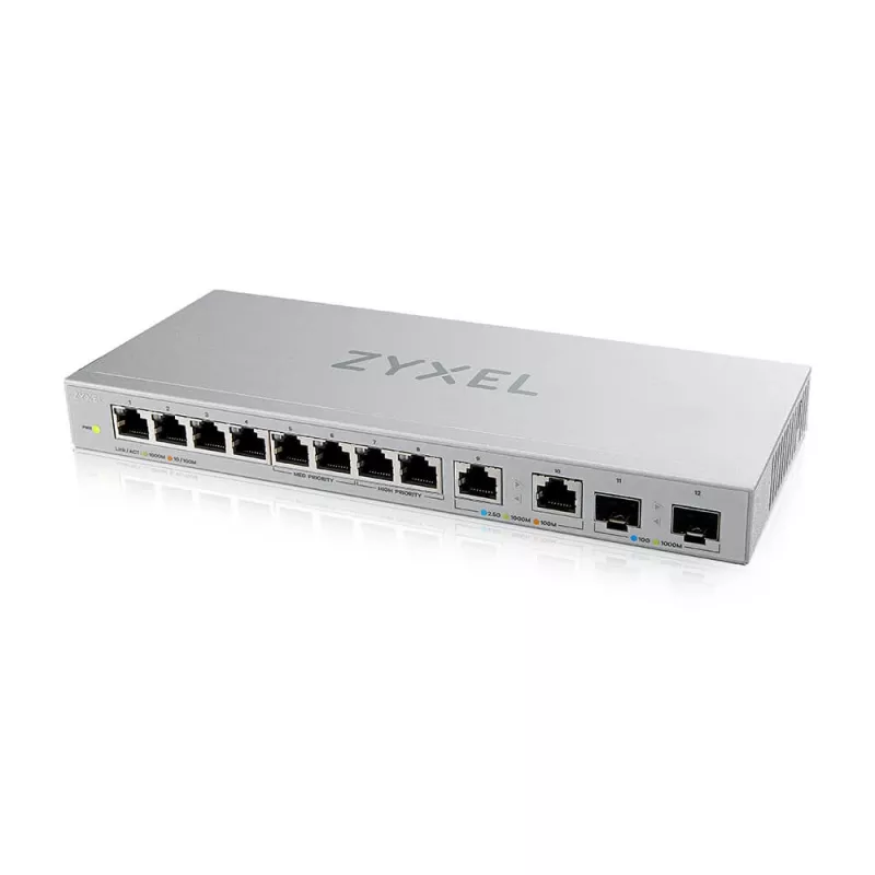 Zyxel XGS1010-12-ZZ0102F tīkla slēdzis Nepārvaldāms Gigabit Ethernet (10/100/1000) Pelēks
