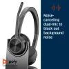 HP Poly Voyager 4320 UC Stereo USB-A austiņas +BT700 USB-A adapteris +Uzlādes statīvs