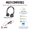 HP Poly Melnswire 3325 Stereo Microsoft Teams Certified USB-C Headset +3.5mm Plug +USB-C/A Adapter